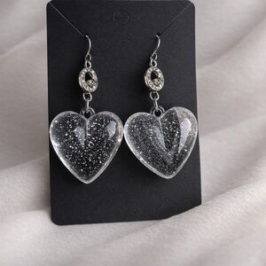 Elegant Silver Heart Earrings